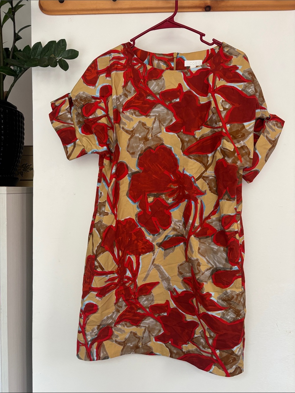 COS Red Floral Shift Dress